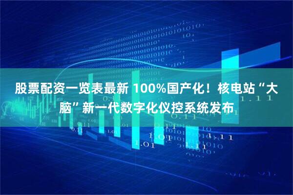 股票配资一览表最新 100%国产化！核电站“大脑”新一代数字化仪控系统发布