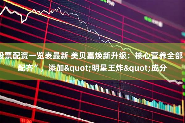 股票配资一览表最新 美贝嘉焕新升级：核心营养全部“配齐”，添加"明星王炸"成分