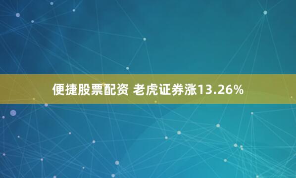 便捷股票配资 老虎证券涨13.26%